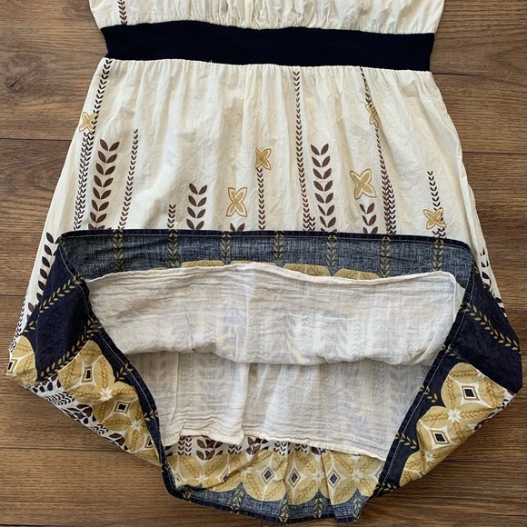 Studio Spa Women's Sz Large Neutral Cream Lightweight Cotton Summer Dress - Picture 8 of 12